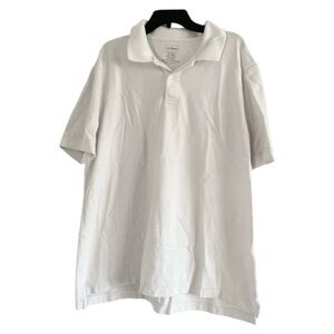 L.L. BEAN Men’s White‎ Traditional Fit Short Sleeve Polo Shirt-Size XL Regular